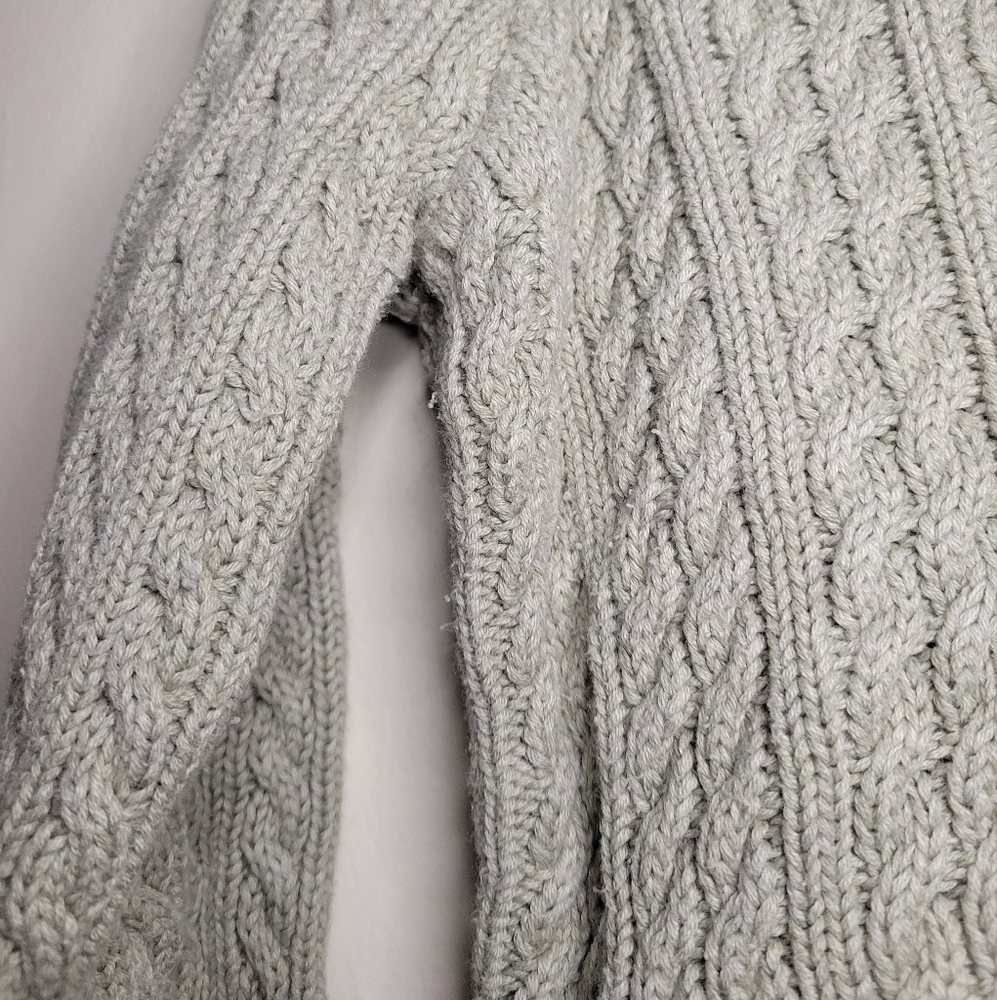 Croft & Barrow green zip henley cable knit turtleneck, sz l - Picture 5 of 7